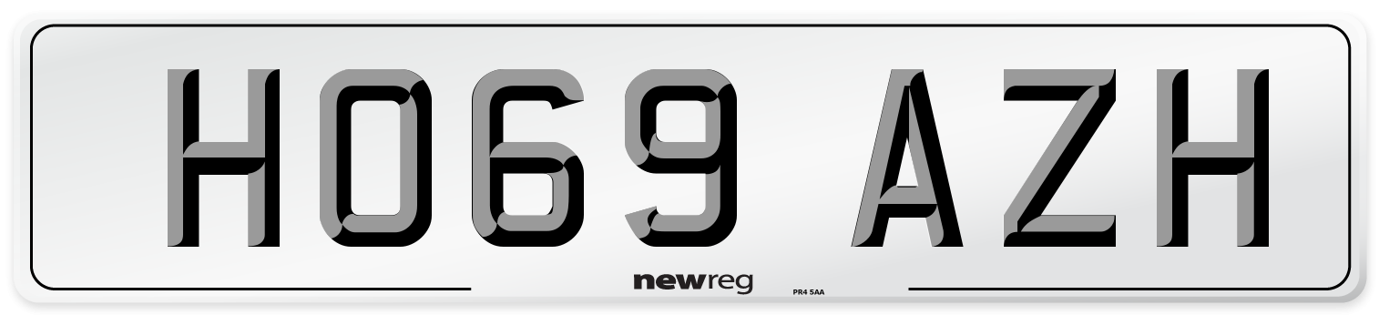HO69 AZH Number Plate from New Reg